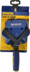 Irwin - Fixed Angle, 2 Axes, 2-3/8" Jaw Height, 3" Max Capacity, Angle & Corner Clamp - 90° Clamping Angle, 3" Throat Depth - All Tool & Supply