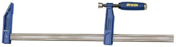 Irwin - 18" Capacity, 4-7/8" Throat Depth Bar Clamp - 1,150 Lb Clamping Pressure, 18" OAL - All Tool & Supply