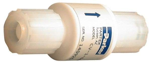 Parker - 1/4" PTFE Check Valve - Inline, PARFLARE x PARFLARE, 120 WOG - All Tool & Supply