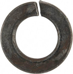 Made in USA - #12, 0.22" ID, 0.063" Thick Split Lock Washer - Grade 2 Spring Steel, Uncoated, 0.22" Min ID, 0.227" Max ID, 0.391" Max OD - All Tool & Supply