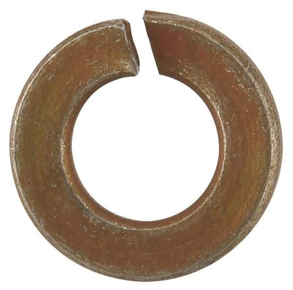 Value Collection - #3, 0.101" ID, 0.025" Thick Split Lock Washer - Grade 2 Spring Steel, Zinc Yellow Dichromate Finish, 0.101" Min ID, 0.107" Max ID, 0.195" Max OD - All Tool & Supply