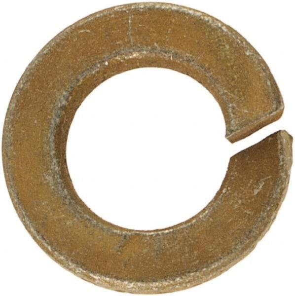 Value Collection - #5, 0.127" ID, 0.031" Thick Split Lock Washer - Grade 2 Spring Steel, Zinc Yellow Dichromate Finish, 0.127" Min ID, 0.133" Max ID, 0.236" Max OD - All Tool & Supply