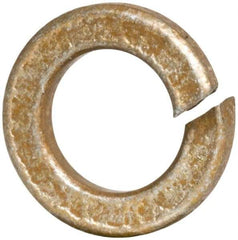 Value Collection - #10, 0.193" ID, 0.047" Thick Split Lock Washer - Grade 2 Spring Steel, Zinc Yellow Dichromate Finish, 0.193" Min ID, 0.2" Max ID, 0.334" Max OD - All Tool & Supply