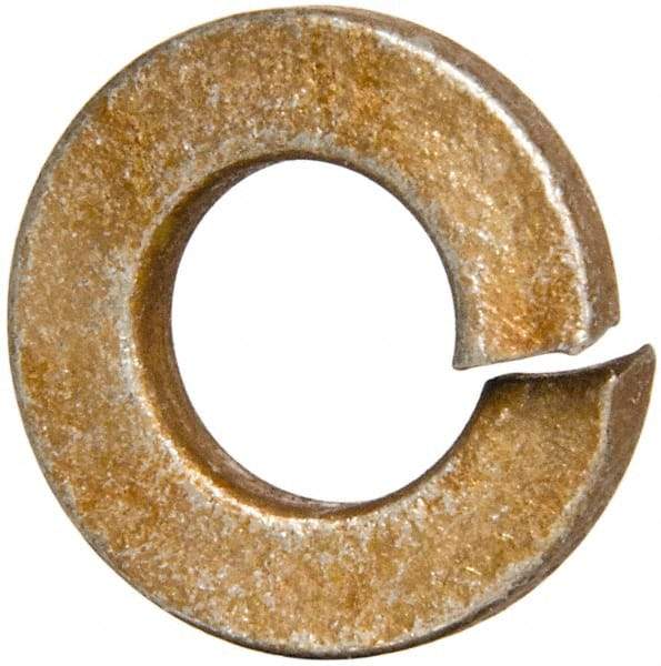 Value Collection - 1/4", 0.252" ID, 0.062" Thick Split Lock Washer - Grade 2 Spring Steel, Zinc Yellow Dichromate Finish, 0.252" Min ID, 0.26" Max ID, 0.487" Max OD - All Tool & Supply