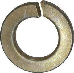 Value Collection - 7/16", 0.44" ID, 0.109" Thick Split Lock Washer - Grade 2 Spring Steel, Zinc Yellow Dichromate Finish, 0.44" Min ID, 0.45" Max ID, 0.776" Max OD - All Tool & Supply