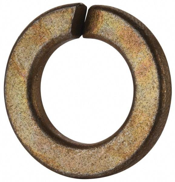 Value Collection - 9/16", 0.564" ID, 0.141" Thick Split Lock Washer - Grade 2 Spring Steel, Zinc Yellow Dichromate Finish, 0.564" Min ID, 0.574" Max ID, 0.965" Max OD - All Tool & Supply