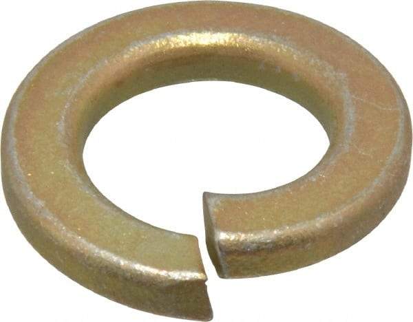 Value Collection - 5/8", 0.628" ID, 0.156" Thick Split Lock Washer - Grade 2 Spring Steel, Zinc Yellow Dichromate Finish, 0.628" Min ID, 0.641" Max ID, 1.073" Max OD - All Tool & Supply