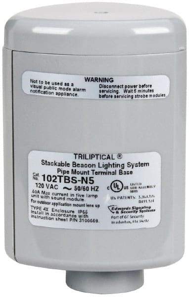 Edwards Signaling - Flashing and Steady, Stackable Tower Light Base Unit - 120 VAC, 0.60 Amp, IP54, IP65 Ingress Rating, 3R, 4X NEMA Rated, Pipe Mount - All Tool & Supply