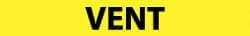 NMC - Pipe Marker with Vent Legend and No Graphic - 2-1/2 to 6" Pipe Outside Diam, Black on Yellow - All Tool & Supply