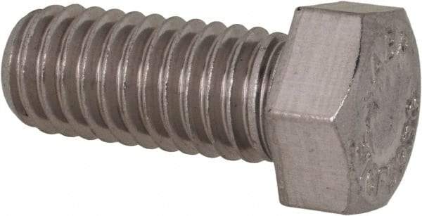 Value Collection - 7/16-14 UNC, 1" Length Under Head Hex Head Cap Screw - Fully Threaded, Grade 316 Stainless Steel, Uncoated, 5/8" Hex - All Tool & Supply