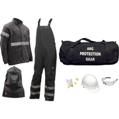 Size 5X-Large, 9.2 Arc Flashing Clothing Kit Includes Premium Gore Pyrad Jacket and Bib, Hood, Face Shield, Bracket, Hard Cap, Ear Plugs, Safety Glasses & Gear Bag