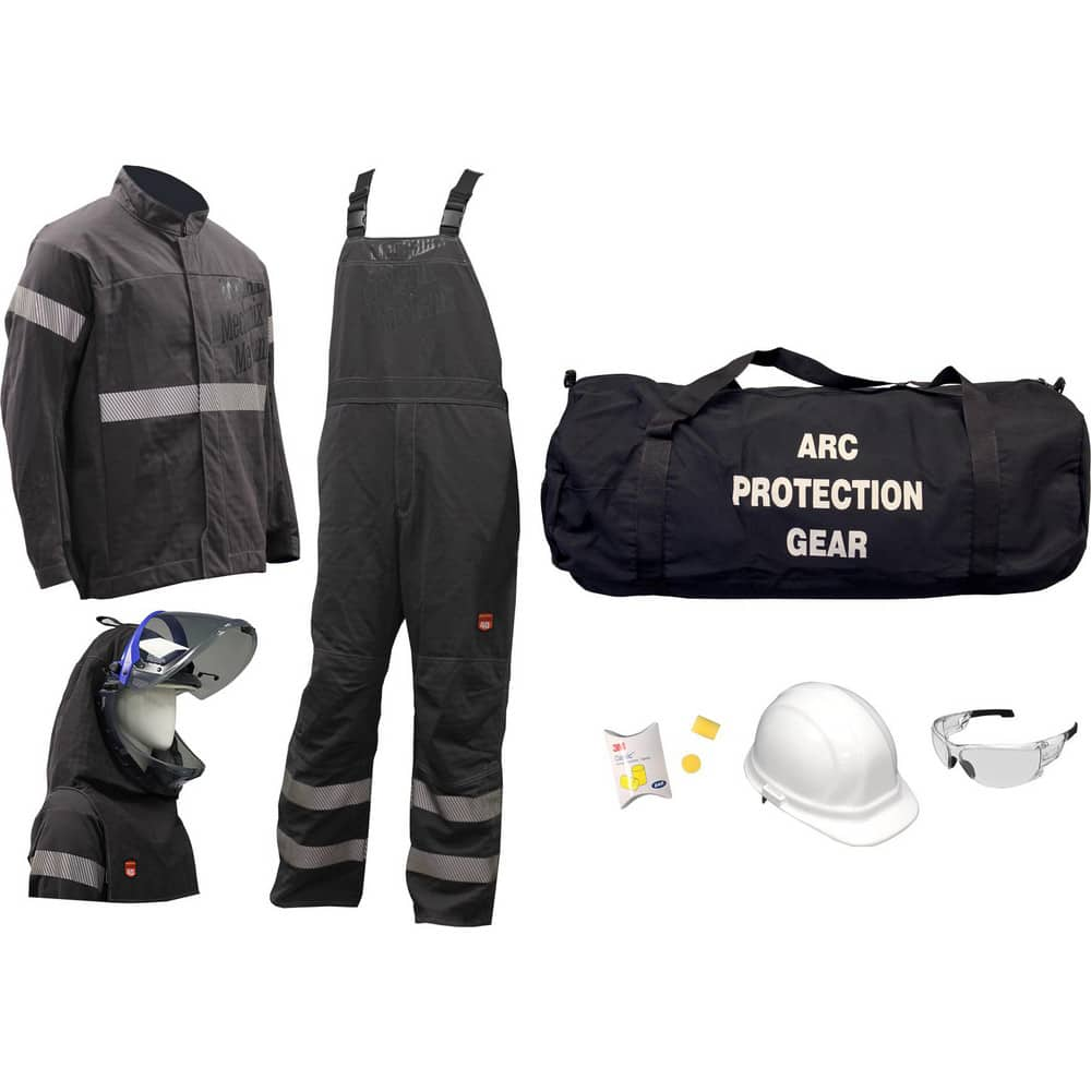 Size Small, 9.2 Arc Flashing Clothing Kit Includes Premium Gore Pyrad Jacket and Bib, Hood, Face Shield, Bracket, Hard Cap, Ear Plugs, Safety Glasses & Gear Bag