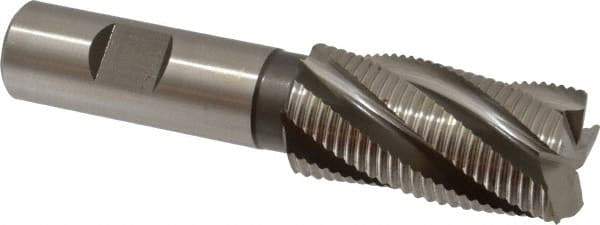 Accupro - 1" Diam, Fine Pitch, 2" LOC, 5 Flute Powdered Metal Corner Chamfer Roughing End Mill - Uncoated, 4-1/4" OAL, 3/4" Shank Diam, Single End, Centercutting, 30° Helix - All Tool & Supply