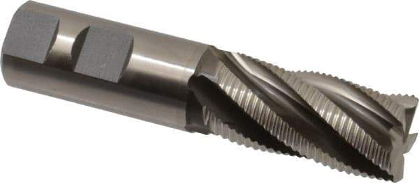 Accupro - 1" Diam, Fine Pitch, 2" LOC, 5 Flute Powdered Metal Corner Chamfer Roughing End Mill - Uncoated, 4-1/2" OAL, 1" Shank Diam, Single End, Centercutting, 30° Helix - All Tool & Supply