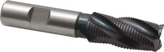 Accupro - 3/4" Diam, Fine Pitch, 1-5/8" LOC, 4 Flute Powdered Metal Corner Chamfer Roughing End Mill - TiAlN Finish, 3-3/4" OAL, 5/8" Shank Diam, Single End, Centercutting, 30° Helix - All Tool & Supply