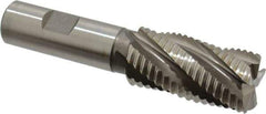 Accupro - 1" Diam, Coarse Pitch, 2" LOC, 5 Flute Powdered Metal Corner Chamfer Roughing End Mill - Uncoated, 4-1/4" OAL, 3/4" Shank Diam, Single End, Centercutting, 30° Helix - All Tool & Supply