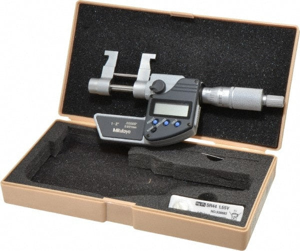 Mitutoyo - 1 to 2" Range, 0.00005" Resolution, Electronic Inside & Tubular Micrometer - All Tool & Supply