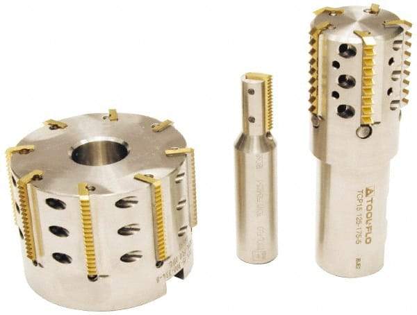 Tool-Flo - 0.969" Cut Diam, 1" Max Depth of Cut, 1" Shank Diam, Internal/External Indexable Thread Mill - Insert Style TI 1N, 2 Inserts, Toolholder Style TCP, 4-1/2" OAL - All Tool & Supply