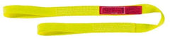 Lift-All - 3' Long x 2" Wide, 3,200 Lb Vertical Capacity, 1 Ply, Nylon Web Sling - 2,500 Lb Choker Capacity, Yellow - All Tool & Supply