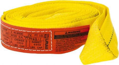 Lift-All - 14' Long x 2" Wide, 3,200 Lb Vertical Capacity, 1 Ply, Polyester Web Sling - 2,500 Lb Choker Capacity, Yellow - All Tool & Supply