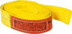 Lift-All - 16' Long x 2" Wide, 3,200 Lb Vertical Capacity, 1 Ply, Polyester Web Sling - 2,500 Lb Choker Capacity, Yellow - All Tool & Supply