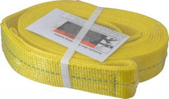 Lift-All - 20' Long x 2" Wide, 3,200 Lb Vertical Capacity, 1 Ply, Polyester Web Sling - 2,500 Lb Choker Capacity, Yellow - All Tool & Supply