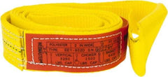 Lift-All - 8' Long x 2" Wide, 3,200 Lb Vertical Capacity, 1 Ply, Polyester Web Sling - 2,500 Lb Choker Capacity, Yellow - All Tool & Supply