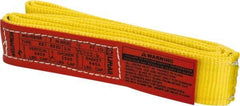 Lift-All - 4' Long x 2" Wide, 3,200 Lb Vertical Capacity, 1 Ply, Polyester Web Sling - 2,500 Lb Choker Capacity, Yellow - All Tool & Supply