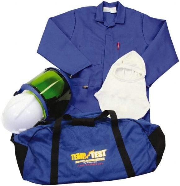 Stanco Safety Products - Size XL, 2 HRC, Arc Flash Clothing Kit - 12.4 cal per Sq cm, Face Shield, Hard Cap & Hood Protection, Coveralls, Includes Gear Bag - All Tool & Supply