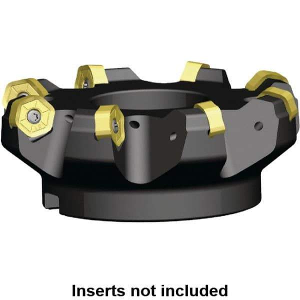 Kennametal - 9 Inserts, 5-5/8" Cutter Diam, 0.087" Max Depth of Cut, Indexable High-Feed Face Mill - 1.5748" Arbor Hole Diam, 2-1/2" High, KSHR Toolholder, HNGJ 0905.. Inserts, Series Dodeka High-Feed - All Tool & Supply