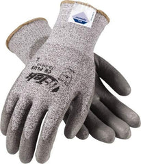 PIP - Size S (7), ANSI Cut Lvl 2, Puncture Lvl 2, Abrasion Lvl 4, Polyurethane Coated Cut Resistant Gloves - Palm & Fingers Coated, Dyneema/Nylon/Lycra Lining, Knit Wrist, Gray, Paired - All Tool & Supply