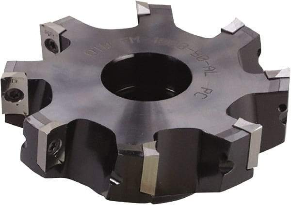 Kyocera - 50.8mm Cut Diam, 25.4mm Arbor Hole, 12.7mm Max Depth of Cut, 30° Indexable Chamfer & Angle Face Mill - 3 Inserts, XPMT 15T3 Insert, Right Hand Cut, 3 Flutes, Series FM - All Tool & Supply