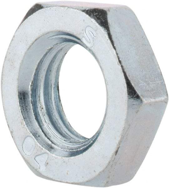 Value Collection - M14x2.00 Steel Right Hand Hex Jam Nut - 22mm Across Flats, 7mm High, Zinc-Plated Finish - All Tool & Supply