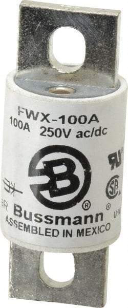 Cooper Bussmann - 250 VAC/VDC, 100 Amp, Fast-Acting Semiconductor/High Speed Fuse - Stud Mount Mount, 3-1/8" OAL, 200 (RMS), 50 at DC kA Rating, 1-7/32" Diam - All Tool & Supply