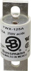 Cooper Bussmann - 250 VAC/VDC, 125 Amp, Fast-Acting Semiconductor/High Speed Fuse - Stud Mount Mount, 3-1/8" OAL, 200 (RMS), 50 at DC kA Rating, 1-7/32" Diam - All Tool & Supply