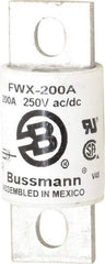 Cooper Bussmann - 250 VAC/VDC, 200 Amp, Fast-Acting Semiconductor/High Speed Fuse - Stud Mount Mount, 3-1/8" OAL, 200 (RMS), 50 at DC kA Rating, 1-7/32" Diam - All Tool & Supply