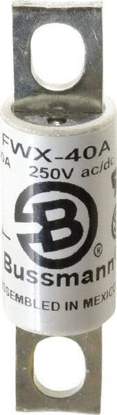 Cooper Bussmann - 250 VAC/VDC, 40 Amp, Fast-Acting Semiconductor/High Speed Fuse - Stud Mount Mount, 3-3/16" OAL, 200 (RMS), 50 at DC kA Rating, 0.81" Diam - All Tool & Supply