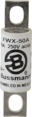 Cooper Bussmann - 250 VAC/VDC, 50 Amp, Fast-Acting Semiconductor/High Speed Fuse - Stud Mount Mount, 3-3/16" OAL, 200 (RMS), 50 at DC kA Rating, 0.81" Diam - All Tool & Supply