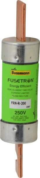 Cooper Bussmann - 125 VDC, 250 VAC, 200 Amp, Time Delay General Purpose Fuse - Bolt-on Mount, 7-1/8" OAL, 20 at DC, 200 (RMS) kA Rating, 1-9/16" Diam - All Tool & Supply