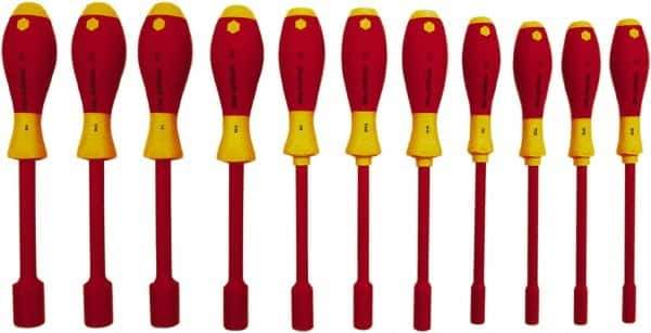 Wiha - 11 Piece 5/32 to 5/8" Insulated Nutdriver Set - Cushion Grip Handle - All Tool & Supply