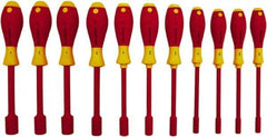 Wiha - 11 Piece 5/32 to 5/8" Insulated Nutdriver Set - Cushion Grip Handle - All Tool & Supply