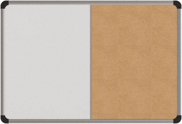 UNIVERSAL - 24" Wide x 18" High Dry Erase Combination Cork Bulletin Board - Melamine, Natural & White - All Tool & Supply