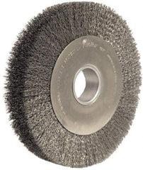 Weiler - 10" OD, 2" Arbor Hole, Crimped Steel Wheel Brush - 2" Face Width, 1-7/8" Trim Length, 0.02" Filament Diam, 4,000 RPM - All Tool & Supply