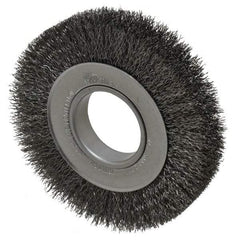 Weiler - 6" OD, 2" Arbor Hole, Crimped Steel Wheel Brush - 1" Face Width, 1-1/8" Trim Length, 0.014" Filament Diam, 6,000 RPM - All Tool & Supply