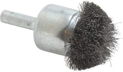 Weiler - 1-1/4" Brush Diam, Crimped, Flared End Brush - 1/4" Diam Shank, 20,000 Max RPM - All Tool & Supply