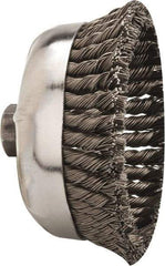 Weiler - 6" Diam, 5/8-11 Threaded Arbor, Steel Fill Cup Brush - 0.035 Wire Diam, 1-3/8" Trim Length, 6,600 Max RPM - All Tool & Supply