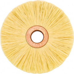 Weiler - 3" OD, 1/2" Arbor Hole, Natural Fiber Wheel Brush - 1/2" Face Width, 1" Trim Length, 20,000 RPM - All Tool & Supply