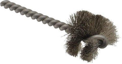 Weiler - 1-1/4" Diam Helical Stainless Steel Tube Brush - 0.008" Filament Diam, 1" Brush Length, 3-1/2" OAL, 1/4" Diam Stainless Steel Shank - All Tool & Supply