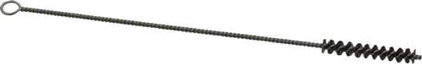 Weiler - 1-1/2" Long x 1/4" Diam Steel Hand Tube Brush - Single Spiral, 7" OAL, 0.005" Wire Diam, 3/32" Shank Diam - All Tool & Supply