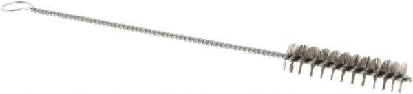 Weiler - 2" Long x 1/2" Diam Stainless Steel Hand Tube Brush - Single Spiral, 8" OAL, 0.004" Wire Diam, 1/8" Shank Diam - All Tool & Supply